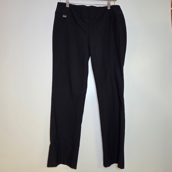 Lisette Montral Dress Pants Women's 12 Black Pull-On Stretch Straight Leg Lisette Montral Dress Pants Women's 12 Black Pull-On Stretch Straight Leg